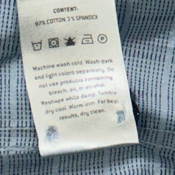 7 Diamonds Men's XL Blue Geometric Slim-Fit Stretch Button-Up Shirt - Picture 4 of 7